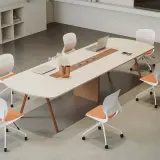 Minimal Office Oval Wood Conference Table - Maoters thumbnail 2