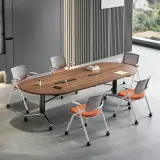 Modern Simple Oval Conference Table - Maoters thumbnail 2