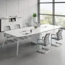 Modern White Office Conference Table - Maoters thumbnail 2