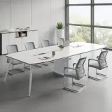 Modern White Office Conference Table - Maoters thumbnail 2