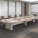 Modern Minimalist Painted Conference Table thumbnail 2