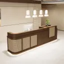 Elegant Woven Rattan Reception Desk - Maoters thumbnail 3