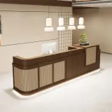 Elegant Woven Rattan Reception Desk - Maoters thumbnail 3