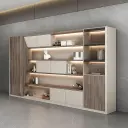 Light Luxury Office Open Shelf Cabinet - Maoters thumbnail 4