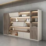 Light Luxury Office Open Shelf Cabinet - Maoters thumbnail 4