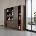 Minimalist Wooden Bookcase Filing Cabinet - Maoters thumbnail 4