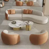 Curved Sofa for Hotel Lobby, VIP Lounge, and Leisure Area thumbnail 3