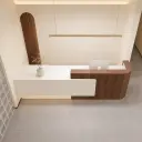 Minimalist Wood Grain Reception Desk - Maoters thumbnail 4
