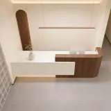Minimalist Wood Grain Reception Desk - Maoters thumbnail 4