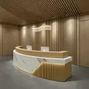 Modern Curved Marble Reception Desk - Maoters thumbnail 4
