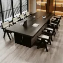 Black Solid Wood Conference Table thumbnail 3