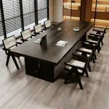 Black Solid Wood Conference Table thumbnail 3