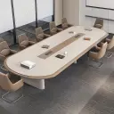 Modern Minimalist Painted Conference Table thumbnail 3