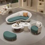 Curved Two-Tone Lounge Sofa thumbnail 2