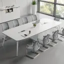 Modern White Office Conference Table - Maoters thumbnail 3