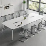 Modern White Office Conference Table - Maoters thumbnail 3