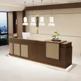 Elegant Woven Rattan Reception Desk - Maoters thumbnail 4