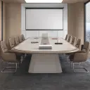 Modern Minimalist Painted Conference Table thumbnail 4