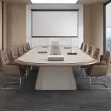 Modern Minimalist Painted Conference Table thumbnail 4
