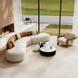Curved Corner Sofa for Hotel, Office, Beauty Salon & Reception thumbnail 2