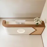 Elegant Light Luxury Reception Desk Minimalist Front Counter thumbnail 4