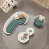 Curved Two-Tone Lounge Sofa thumbnail 4