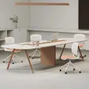 Minimal Office Oval Wood Conference Table - Maoters thumbnail 4
