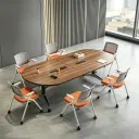 Modern Simple Oval Conference Table - Maoters thumbnail 4