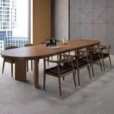 Oval Solid Wood Long Conference Table - Maoters thumbnail 4