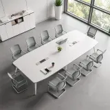 Modern White Office Conference Table - Maoters thumbnail 4