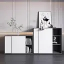White Wooden Filing Cabinet With Lock - Maoters thumbnail 2
