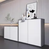 White Wooden Filing Cabinet With Lock - Maoters thumbnail 3