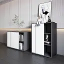 White Wooden Filing Cabinet With Lock - Maoters thumbnail 4
