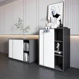 White Wooden Filing Cabinet With Lock - Maoters thumbnail 4