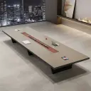 High-End Light Luxury Large Office Conference Table thumbnail 1
