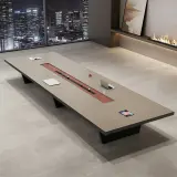 High-End Light Luxury Large Office Conference Table thumbnail 1
