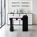 Marble Nail Table with Vacuum and Curing Lamp thumbnail 1