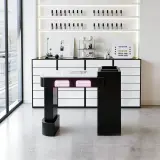 Marble Nail Table with Vacuum and Curing Lamp thumbnail 1