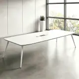 Modern White Office Conference Table - Maoters thumbnail 1