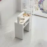 Minimalist Cream Nail Table with Vacuum Light thumbnail 1