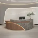 Elegant Modern Curved LED Reception Desk - Maoters thumbnail 1