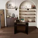 Vintage Wood Grain S-Shaped Manicure Desk thumbnail 1