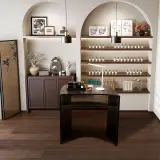 Vintage Wood Grain S-Shaped Manicure Desk thumbnail 1