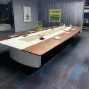 Office Curved Edge Wood Meeting Table - Maoters thumbnail 1