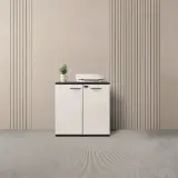 Lockable Wooden Filing Cabinet for Workspace thumbnail 1