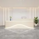 Elegant Beige-style Reception Desk - Maoters thumbnail 1