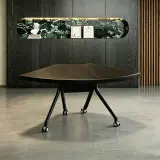 Modern Modular Round Mobile Meeting Table - Maoters thumbnail 1