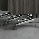 Office Dark Wood Rolling Conference Table - Maoters thumbnail 9