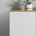 White Wooden Password Lock Low Cabinet thumbnail 9