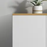 White Wooden Password Lock Low Cabinet thumbnail 9
